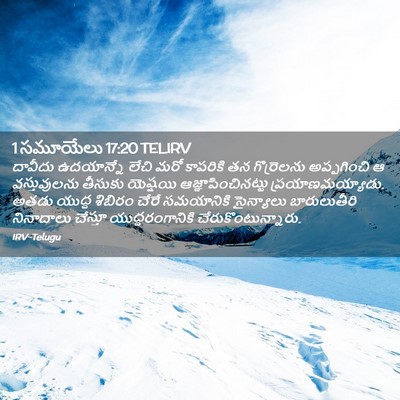 Picture 02 - 1 సమూయేలు 17:20 TELIRV - దావీదు ఉదయాన్నే - Bible Verse Picture