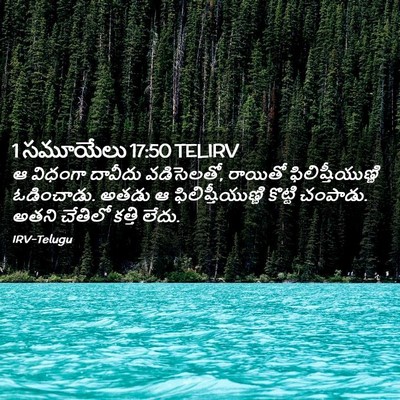 Picture 02 - 1 సమూయేలు 17:50 TELIRV - ఆ విధంగా దావీదు - Bible Verse Picture