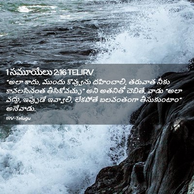 Picture 02 - 1 సమూయేలు 2:16 TELIRV - “అలా కాదు, ముందు - Bible Verse Picture