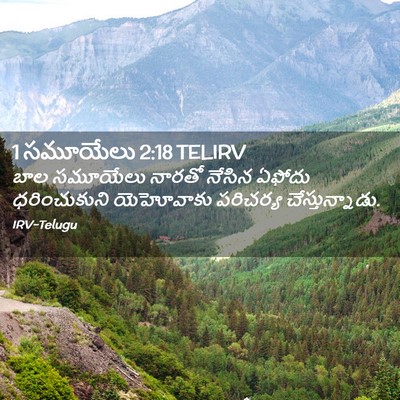 Picture 02 - 1 సమూయేలు 2:18 TELIRV - బాల సమూయేలు నారతో - Bible Verse Picture