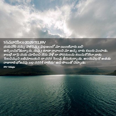 Picture 02 - 1 సమూయేలు 20:29 TELIRV - దయచేసి నన్ను - Bible Verse Picture