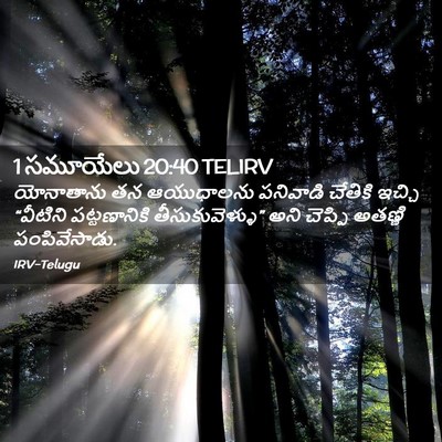 Picture 02 - 1 సమూయేలు 20:40 TELIRV - యోనాతాను తన - Bible Verse Picture