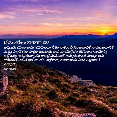 Picture 02 - 1 సమూయేలు 20:42 TELIRV - అప్పుడు యోనాతాను - Bible Verse Picture