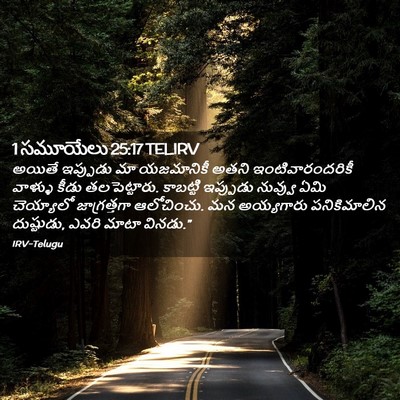 Picture 02 - 1 సమూయేలు 25:17 TELIRV - అయితే ఇప్పుడు మా - Bible Verse Picture