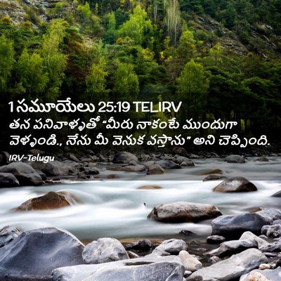 Picture 02 - 1 సమూయేలు 25:19 TELIRV - తన పనివాళ్ళతో - Bible Verse Picture