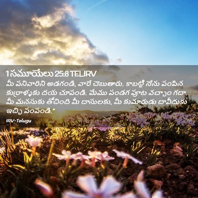 Picture 02 - 1 సమూయేలు 25:8 TELIRV - మీ పనివారిని - Bible Verse Picture