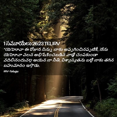 Picture 02 - 1 సమూయేలు 26:23 TELIRV - “యెహోవా ఈ రోజున - Bible Verse Picture