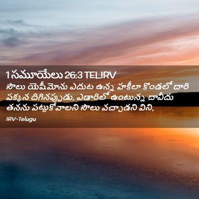 Picture 02 - 1 సమూయేలు 26:3 TELIRV - సౌలు యెషీమోను - Bible Verse Picture