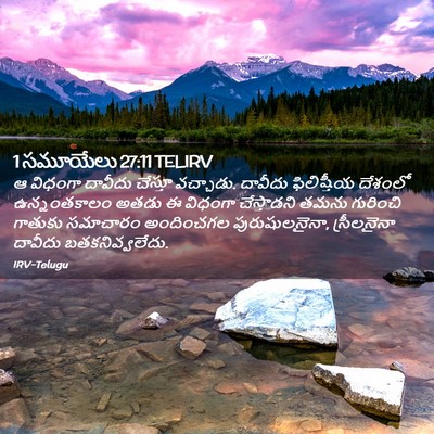 Picture 02 - 1 సమూయేలు 27:11 TELIRV - ఆ విధంగా దావీదు - Bible Verse Picture