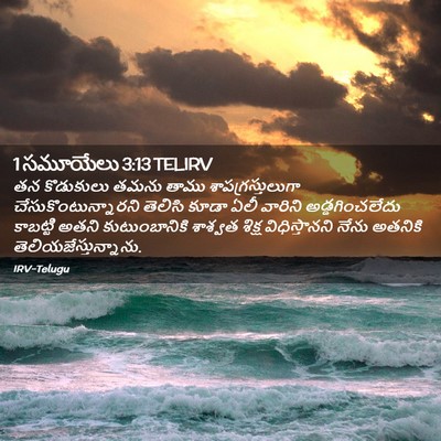 Picture 02 - 1 సమూయేలు 3:13 TELIRV - తన కొడుకులు తమను - Bible Verse Picture