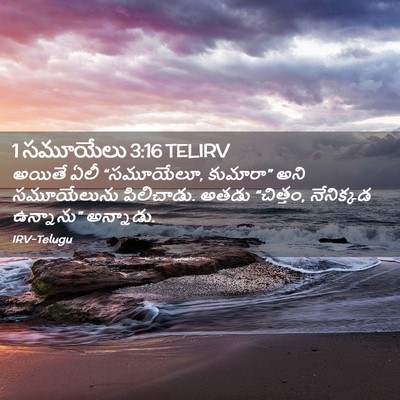 Picture 02 - 1 సమూయేలు 3:16 TELIRV - అయితే ఏలీ - Bible Verse Picture