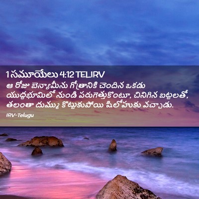 Picture 02 - 1 సమూయేలు 4:12 TELIRV - ఆ రోజు బెన్యామీను - Bible Verse Picture