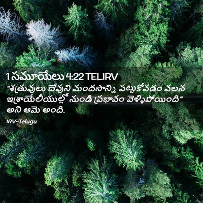 Picture 02 - 1 సమూయేలు 4:22 TELIRV - “శత్రువులు దేవుని - Bible Verse Picture