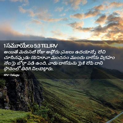 Picture 02 - 1 సమూయేలు 5:3 TELIRV - అయితే మరుసటి రోజు - Bible Verse Picture