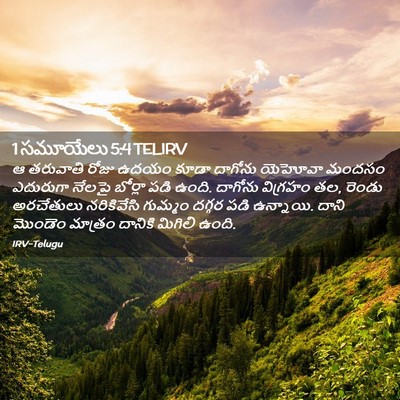 Picture 02 - 1 సమూయేలు 5:4 TELIRV - ఆ తరువాతి రోజు - Bible Verse Picture