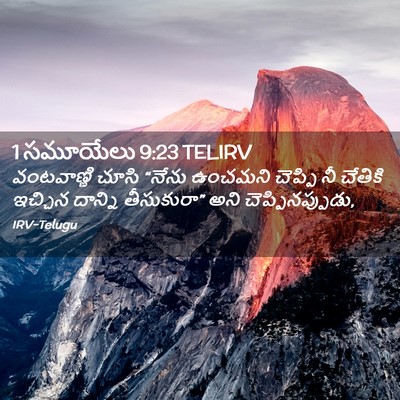 Picture 02 - 1 సమూయేలు 9:23 TELIRV - వంటవాణ్ణి చూసి - Bible Verse Picture