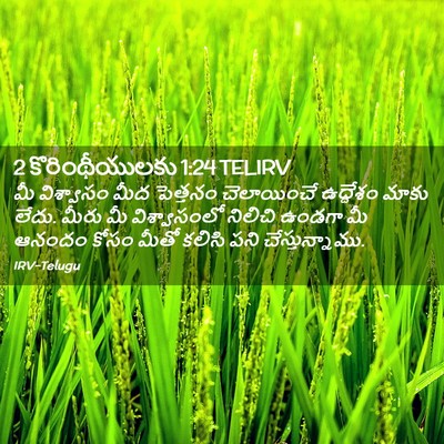 Picture 02 - 2 కొరింథీయులకు 1:24 TELIRV - మీ విశ్వాసం మీద - Bible Verse Picture