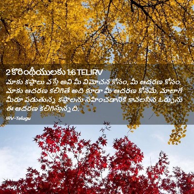 Picture 02 - 2 కొరింథీయులకు 1:6 TELIRV - మాకు కష్టాలు - Bible Verse Picture