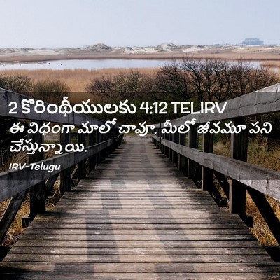 Picture 02 - 2 కొరింథీయులకు 4:12 TELIRV - ఈ విధంగా మాలో చావూ, - Bible Verse Picture