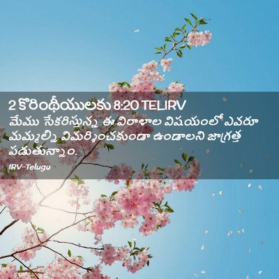 Picture 02 - 2 కొరింథీయులకు 8:20 TELIRV - మేము సేకరిస్తున్న - Bible Verse Picture