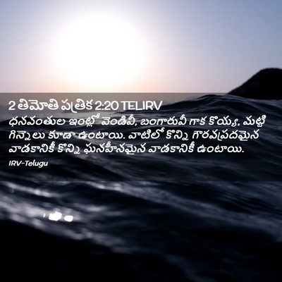 Picture 02 - 2 తిమోతి పత్రిక 2:20 TELIRV - ధనవంతుల ఇంట్లో - Bible Verse Picture