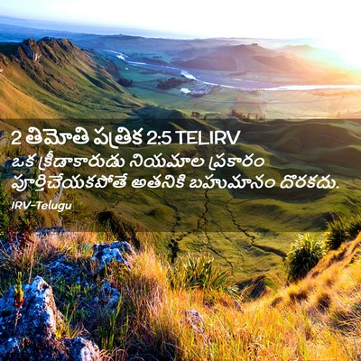 Picture 02 - 2 తిమోతి పత్రిక 2:5 TELIRV - ఒక క్రీడాకారుడు - Bible Verse Picture