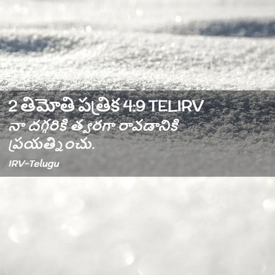 Picture 02 - 2 తిమోతి పత్రిక 4:9 TELIRV - నా దగ్గరికి - Bible Verse Picture