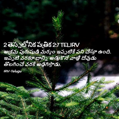 Picture 02 - 2 తెస్సలోనిక పత్రిక 2:7 TELIRV - అక్రమ పురుషుడి - Bible Verse Picture