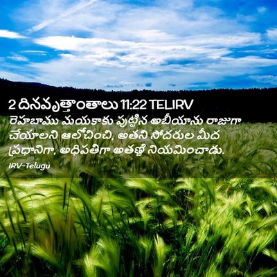Picture 02 - 2 దినవృత్తాంతాలు 11:22 TELIRV - రెహబాము మయకాకు - Bible Verse Picture