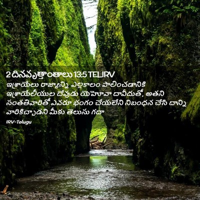 Picture 02 - 2 దినవృత్తాంతాలు 13:5 TELIRV - ఇశ్రాయేలు - Bible Verse Picture