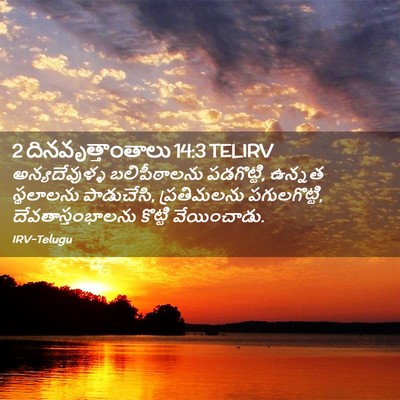 Picture 02 - 2 దినవృత్తాంతాలు 14:3 TELIRV - అన్యదేవుళ్ళ - Bible Verse Picture