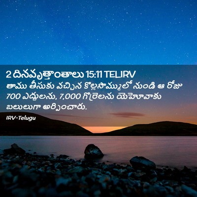Picture 02 - 2 దినవృత్తాంతాలు 15:11 TELIRV - తాము తీసుకు - Bible Verse Picture