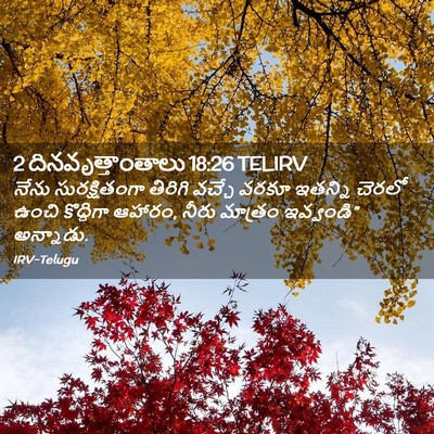 Picture 02 - 2 దినవృత్తాంతాలు 18:26 TELIRV - నేను సురక్షితంగా - Bible Verse Picture