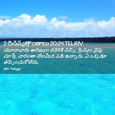 Picture 02 - 2 దినవృత్తాంతాలు 20:24 TELIRV - యూదావారు అరణ్యం - Bible Verse Picture