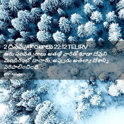 Picture 02 - 2 దినవృత్తాంతాలు 22:12 TELIRV - ఆరు సంవత్సరాలు - Bible Verse Picture