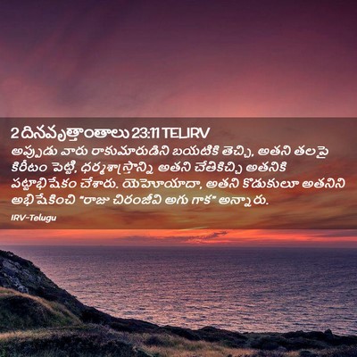 Picture 02 - 2 దినవృత్తాంతాలు 23:11 TELIRV - అప్పుడు వారు - Bible Verse Picture