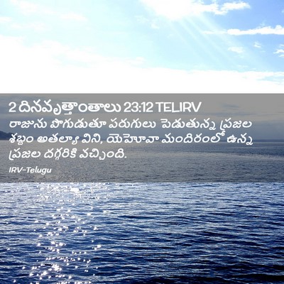 Picture 02 - 2 దినవృత్తాంతాలు 23:12 TELIRV - రాజును పొగుడుతూ - Bible Verse Picture