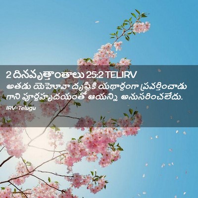 Picture 02 - 2 దినవృత్తాంతాలు 25:2 TELIRV - అతడు యెహోవా - Bible Verse Picture