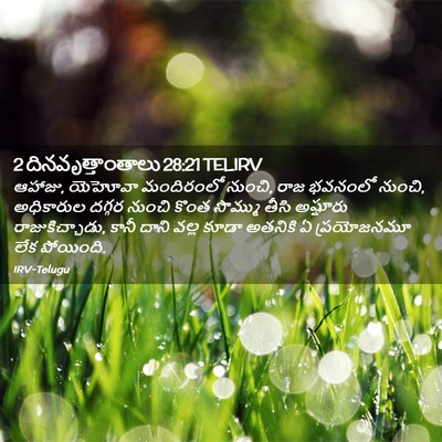 Picture 02 - 2 దినవృత్తాంతాలు 28:21 TELIRV - ఆహాజు, యెహోవా - Bible Verse Picture