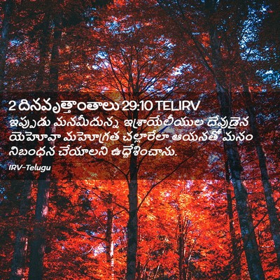 Picture 02 - 2 దినవృత్తాంతాలు 29:10 TELIRV - ఇప్పుడు మనమీదున్న - Bible Verse Picture