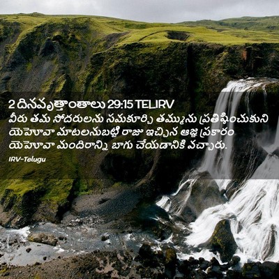 Picture 02 - 2 దినవృత్తాంతాలు 29:15 TELIRV - వీరు తమ సోదరులను - Bible Verse Picture