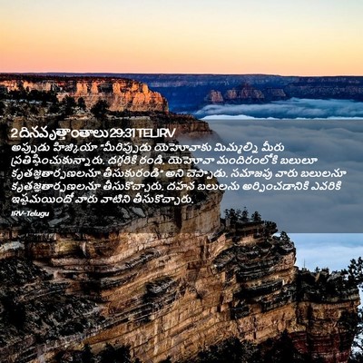 Picture 02 - 2 దినవృత్తాంతాలు 29:31 TELIRV - అప్పుడు హిజ్కియా - Bible Verse Picture