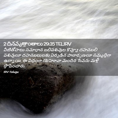 Picture 02 - 2 దినవృత్తాంతాలు 29:35 TELIRV - వీటితోపాటు సమాధాన - Bible Verse Picture