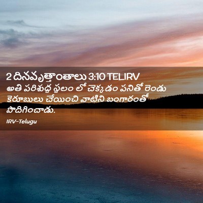 Picture 02 - 2 దినవృత్తాంతాలు 3:10 TELIRV - అతి పరిశుద్ధ - Bible Verse Picture