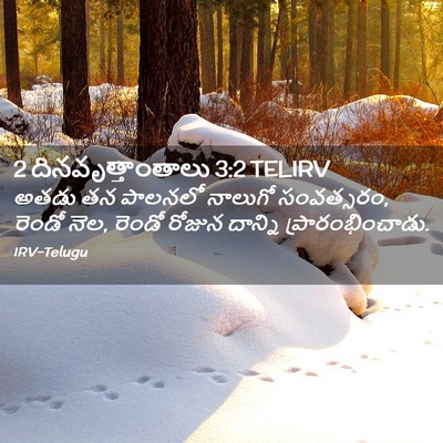 Picture 02 - 2 దినవృత్తాంతాలు 3:2 TELIRV - అతడు తన పాలనలో - Bible Verse Picture