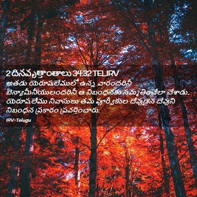 Picture 02 - 2 దినవృత్తాంతాలు 34:32 TELIRV - అతడు యెరూషలేములో - Bible Verse Picture