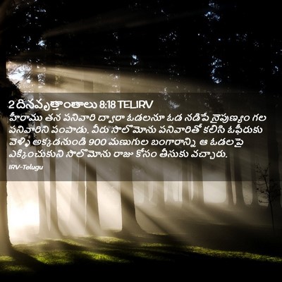 Picture 02 - 2 దినవృత్తాంతాలు 8:18 TELIRV - హీరాము తన పనివారి - Bible Verse Picture
