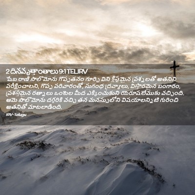Picture 02 - 2 దినవృత్తాంతాలు 9:1 TELIRV - షేబ రాణి సొలొమోను - Bible Verse Picture