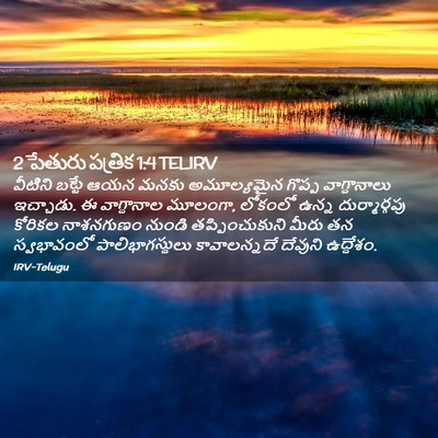 Picture 02 - 2 పేతురు పత్రిక 1:4 TELIRV - వీటిని బట్టే ఆయన - Bible Verse Picture