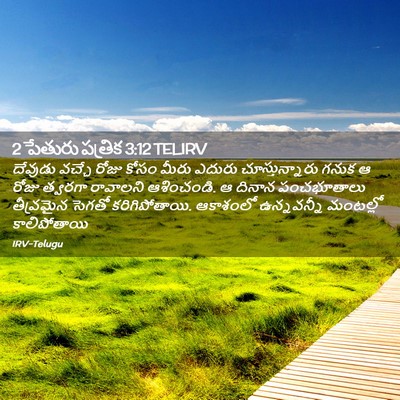Picture 02 - 2 పేతురు పత్రిక 3:12 TELIRV - దేవుడు వచ్చే రోజు - Bible Verse Picture